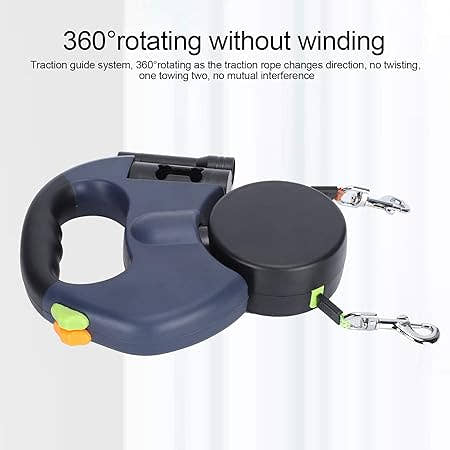 Dual Retractable Tangle-Free Dog Leash